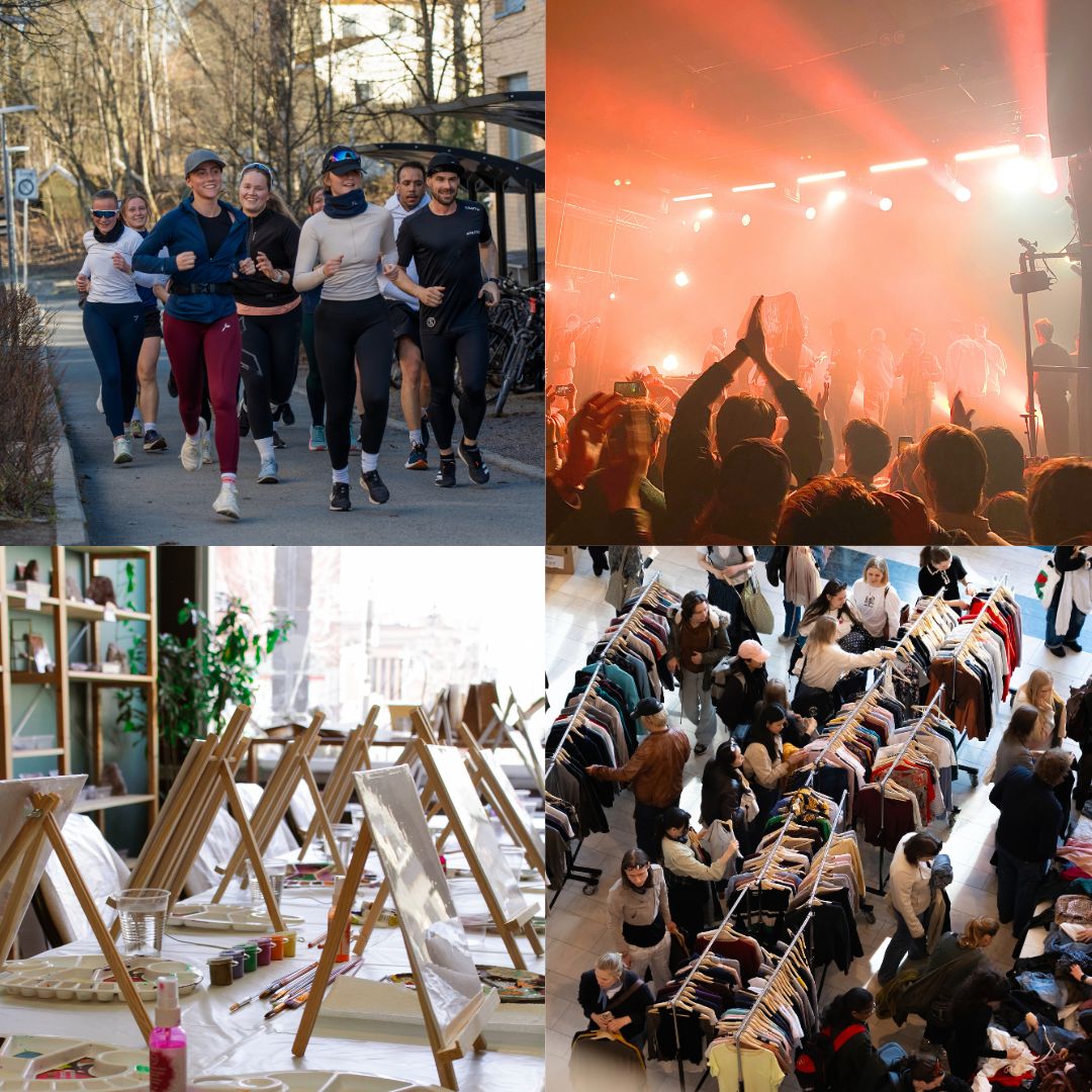 Bildekolasj av fire ulike eventer med høststemning som representerer eventkalenderen for SiO.